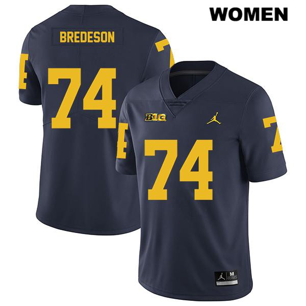 Women's NCAA Michigan Wolverines Ben Bredeson #74 Navy Jordan Brand Authentic Stitched Legend Football College Jersey HD25W24BT